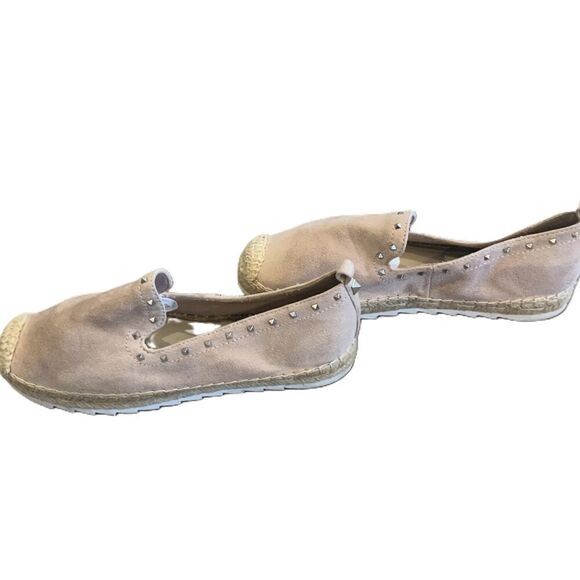 Marc Fisher Light Pink Studded Faux Suede Slip-On Espadrilles Size 7.5 - Picture 5 of 10